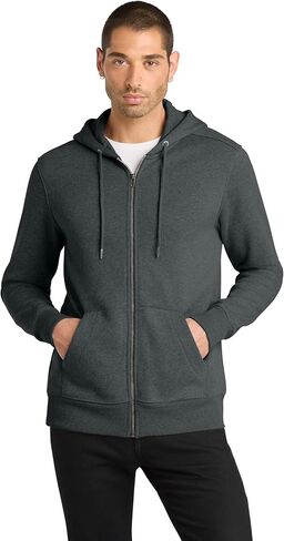 District Perfect Weight Fleece Full-Zip Hoodie DT1103 L Jet Black in Saudi Arabia