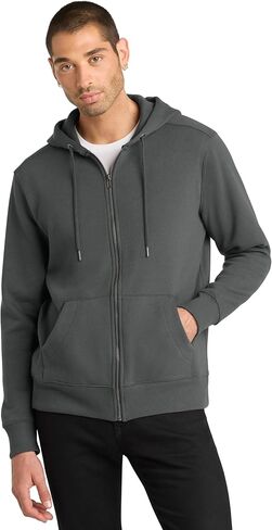 District Perfect Weight Fleece Full-Zip Hoodie DT1103 L Jet Black in Saudi Arabia