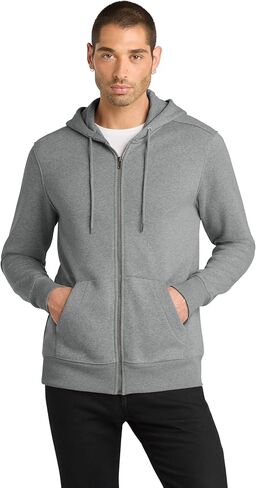 District Perfect Weight Fleece Full-Zip Hoodie DT1103 L Jet Black in Saudi Arabia