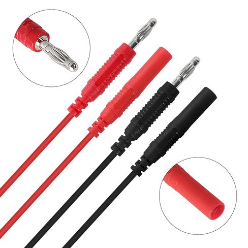 UMLIFE 2 قطعة اختبار الرصاص المتعدد تمديد ذكر إلى أنثى موصل 4 مم قابس الموز إلى جاك الثقيلة 14AWG أسلاك السيليكون متر يؤدي مجسات 3.3 قدم in Kuwait