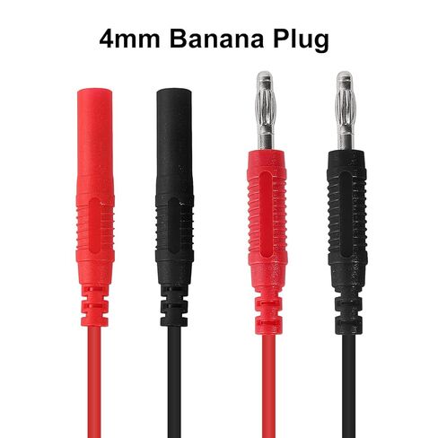 UMLIFE 2 قطعة اختبار الرصاص المتعدد تمديد ذكر إلى أنثى موصل 4 مم قابس الموز إلى جاك الثقيلة 14AWG أسلاك السيليكون متر يؤدي مجسات 3.3 قدم in Kuwait