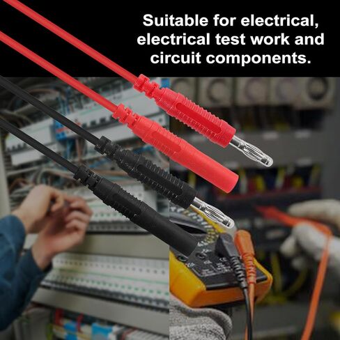 UMLIFE 2 قطعة اختبار الرصاص المتعدد تمديد ذكر إلى أنثى موصل 4 مم قابس الموز إلى جاك الثقيلة 14AWG أسلاك السيليكون متر يؤدي مجسات 3.3 قدم in Kuwait