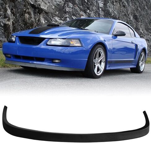 Front Bumper Lip Chin Spoiler, Compatible with 1999-2004 Ford Mustang, OEM Style Flexible Polyurethane(PU) Front Lower Splitter Protector, Unpainted Black in Saudi Arabia
