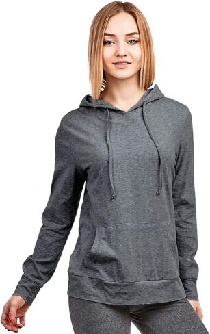 Women's Pullover Cotton Light Hoodie Sweater (M, Charcoal) in Kuwait
