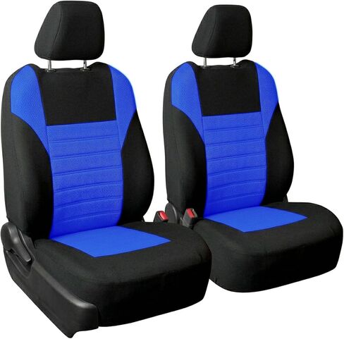 FH Group Automotive Car Seat Covers Rear Set Premium 3D Air Mesh Seat Covers, Airbag Compatible and Split Bench Cover Universal Fit Interior Accessories for Cars Trucks and SUVs - Blue in Saudi Arabia