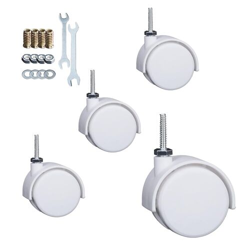 2 Inch Casters Swivel Stem Caster Wheel 1/4" - 20 x 1" New PP Furniture Shelving Casters Replacement Castors with Brakes (Without Brake-White) in Saudi Arabia