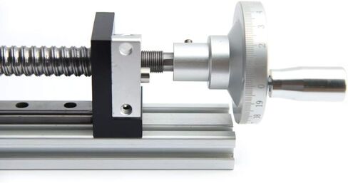 Gdrasuya10 Linear Guide Slide Table Ball Screw Motion Rail 200mm Ballscrew 1605 Linear Rail Guide Slide Actuator with Handwheel, Manual Linear Rail for Measuring Your Daily Needs(48x45mm Panel) in Kuwait