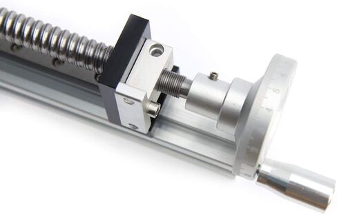 Gdrasuya10 Linear Guide Slide Table Ball Screw Motion Rail 200mm Ballscrew 1605 Linear Rail Guide Slide Actuator with Handwheel, Manual Linear Rail for Measuring Your Daily Needs(48x45mm Panel) in Kuwait