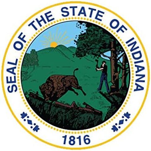 Indiana State Seal Sticker Decal Self Adhesive Vinyl Hoosier State Great Seal Truck Car Decal Vinyl Bumper Sticker Sticks to Any Surface 5" in Saudi Arabia