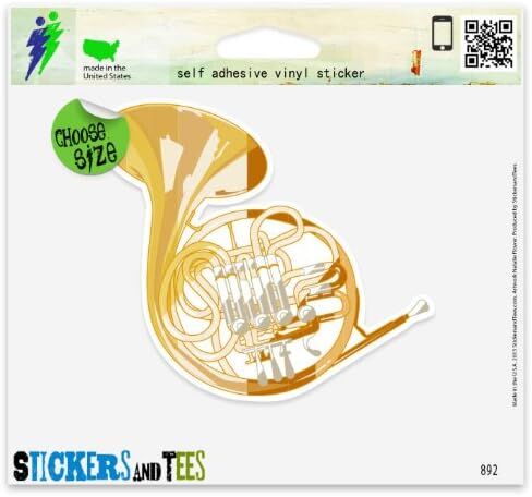 French Horn Musical Instrument Band Car Sticker Indoor Outdoor 4" x 4" in Saudi Arabia