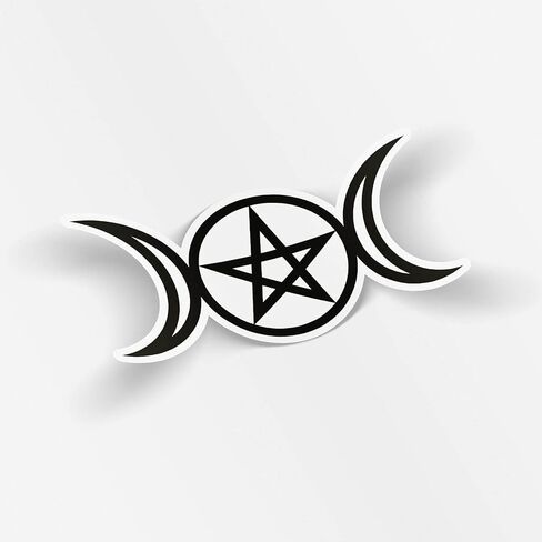 Triple Moon Goddess Pentacle Wicca Symbol Vinyl Sticker Art Decal in Saudi Arabia