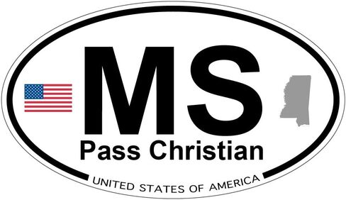 Pass Christian, Mississippi Oval Sticker in Saudi Arabia
