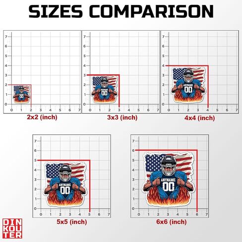 Custom Football Player Sticker Personalized Name Number American Flag Football Waterproof UV DTF Transfer Vinyl Stickers Laptop Water Bottle Cars Decal Decor Gifts in Saudi Arabia