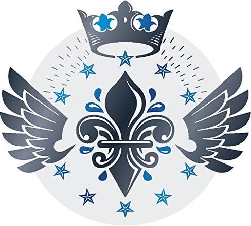 ملصق لاصق من الفينيل رائع باللون الأزرق الملكي المتدرج على شكل تاج الجناح (عرض 12 بوصة، #6) in Kuwait