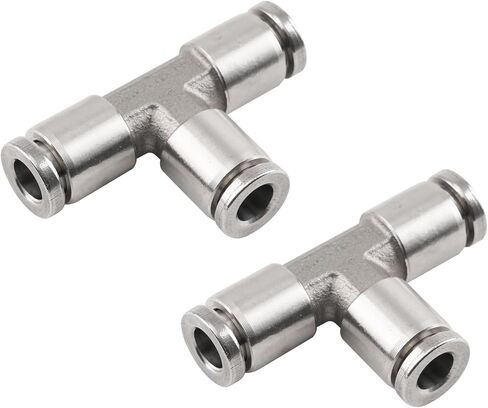 maXpeedingrods 6 mm OD Push to Connect Fittings, Air Line Fittings, Stainless Steel Union Tee, 3 Way Air Hoes Fittings Replacement for Air Suspension Kit & Air Compressor Kit for Trucks Vans, 2 Packs in Saudi Arabia
