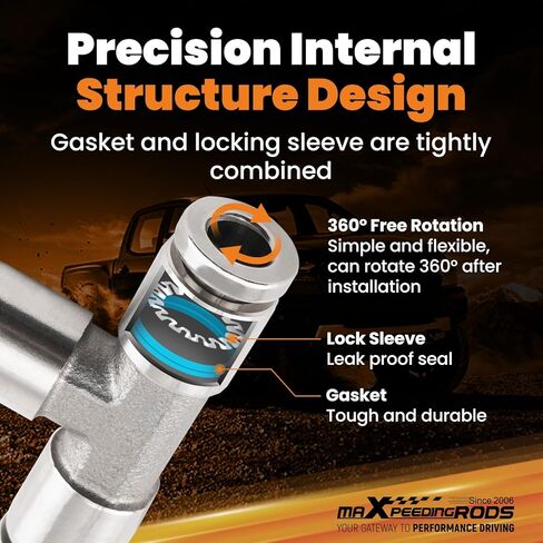 maXpeedingrods 6 mm OD Push to Connect Fittings, Air Line Fittings, Stainless Steel Union Tee, 3 Way Air Hoes Fittings Replacement for Air Suspension Kit & Air Compressor Kit for Trucks Vans, 2 Packs in Saudi Arabia