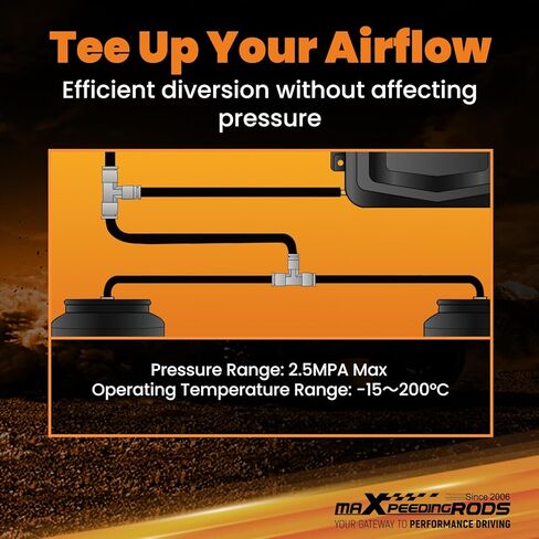 maXpeedingrods 6 mm OD Push to Connect Fittings, Air Line Fittings, Stainless Steel Union Tee, 3 Way Air Hoes Fittings Replacement for Air Suspension Kit & Air Compressor Kit for Trucks Vans, 2 Packs in Saudi Arabia