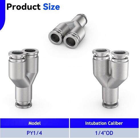 304 الفولاذ المقاوم للصدأ 2 حزم 1/4 "OD أنبوب المحملة PY-1/4 دفع لتوصيل التركيبات، هوائي ذكر سريع توصيل خط الهواء خرطوم تركيبات الملحقات in Kuwait
