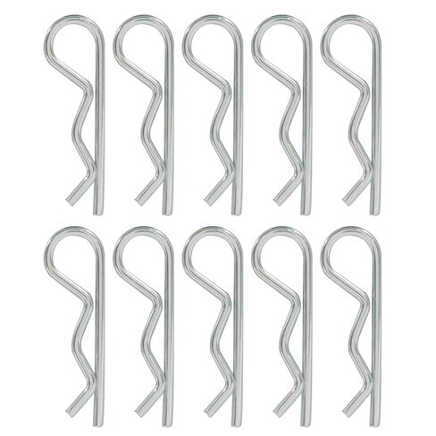 10 Pack R Clips Hardware Pins, M3x65mm Carbon Steel Cotter Pins, Heavy Duty Spring Fasteners Hitch Pin for Trailer Locking, Trailer Clamps, Lawn Mowers in Saudi Arabia