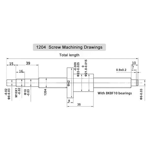 Double nut Ball Screw Control Machine SFU1204 Ball Screw with End Machine RM1204 Length 250-1000mm Flange Ball Nut BF/BK10+Ball Nut Housing(550mm) in Saudi Arabia