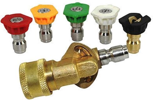 طقم غسالة الضغط مع 5 رؤوس فوهة وقارنة توصيل محورية سريعة التوصيل - ملحقات الطاقة للتنظيف الفعال in Kuwait