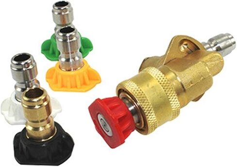 طقم غسالة الضغط مع 5 رؤوس فوهة وقارنة توصيل محورية سريعة التوصيل - ملحقات الطاقة للتنظيف الفعال in Kuwait