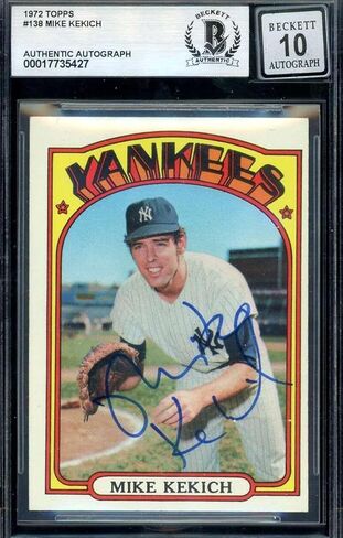 Mike Kekich Gem Mint 10 Beckett BAS Signed 1972 Topps Autograph - Baseball Slabbed Autographed Cards in Saudi Arabia
