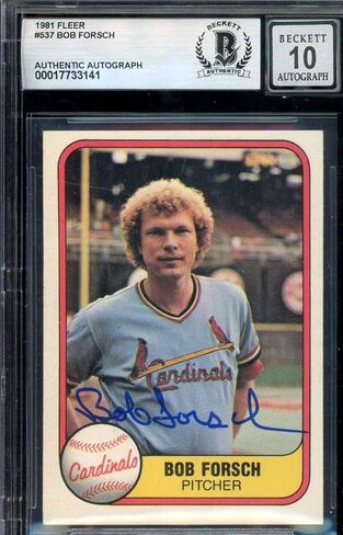 Bob Forsch Gem Mint 10 Beckett BAS Signed 1981 Fleer Autographed - Baseball Slabbed Autographed Cards in Saudi Arabia