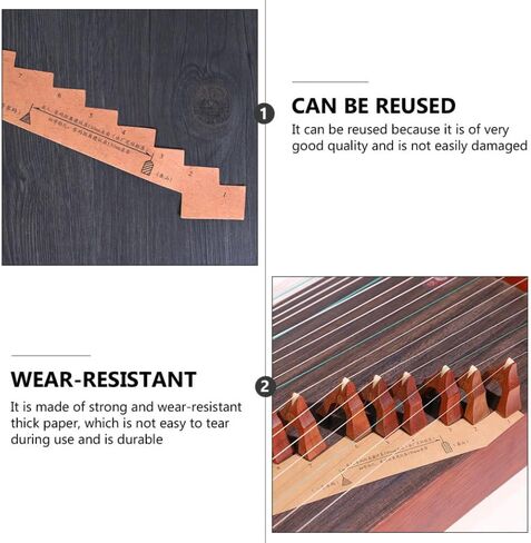 10pcs Guzheng Code Positioning Paper Durable Light Brown Installation Guides for Zheng Instruments Easy to Store and Use for Beginners and Professionals in Saudi Arabia