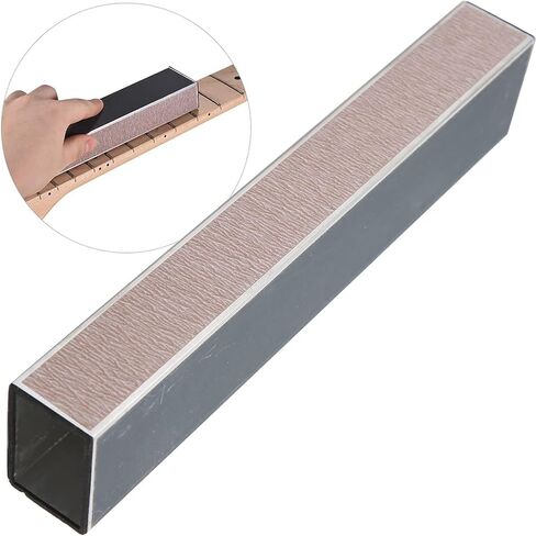 مبرد فريت 7.9 بوصة، شعاع تسوية من سبائك الألومنيوم مع 4 أوراق صنفرة ذاتية اللصق، مبرد سنفرة لتسوية الجيتار المحمول للجيتار الكهربائي، الجهير الكهربائي in Kuwait