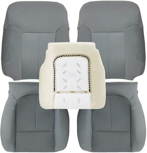 NLQR Driver and Passenger Side Bottom & Top Back Cloth Seat Covers & Driver Bottom Foam Cushion Compatible with Ford F150 2011 2012 2013 2014 in Saudi Arabia