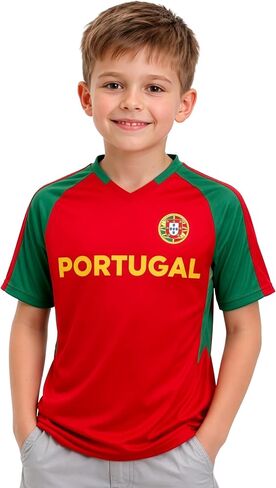 Just 4 Kicks Kids Portugal Short Sleeve Shirt - Youth Sizes - Portugal Performance Jersey in Kuwait