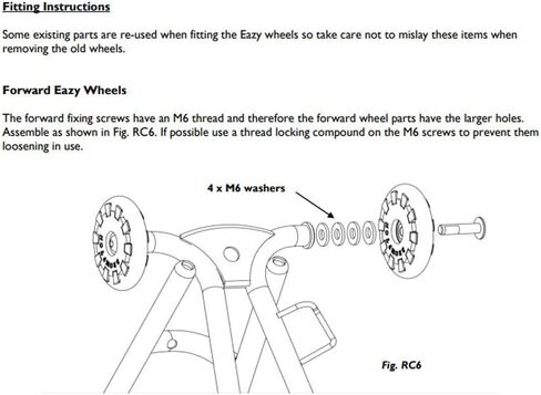 Brompton Eazy Wheels with 6mm Screws for Rear Frame (Pair) in Kuwait