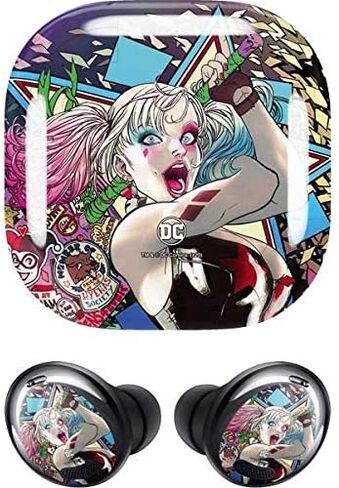 غلاف صوتي من Skinit متوافق مع Samsung Galaxy Buds Pro - تصميم هارلي كوين الملون المرخص رسميًا من Warner Bros in Saudi Arabia