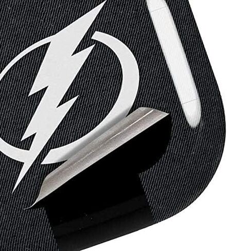 غلاف صوتي من Skinit متوافق مع Samsung Galaxy Buds Pro - تصميم خلفية سوداء مرخص رسميًا من NHL Tampa Bay Lightning in Saudi Arabia