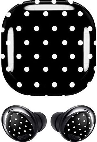 Skinit Decal Audio Skin Compatible with Galaxy Buds Pro Originally Designed Black and White Polka Dots Design in Saudi Arabia