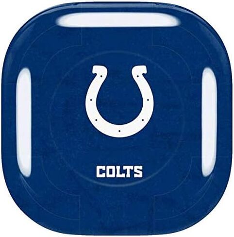 ملصق صوتي من Skinit متوافق مع Samsung Galaxy Buds Pro - تصميم مرخص رسميًا من الدوري الوطني لكرة القدم الأمريكية NFL Indianapolis Colts in Saudi Arabia