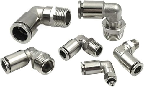 PL Male Thread Brass Nickel Plated Metal Pneumatic Quick Connector 1/8" 1/4" 3/8" 1/2" Hose PU Tube Air Compressor Fitting(PL12-04) in Saudi Arabia