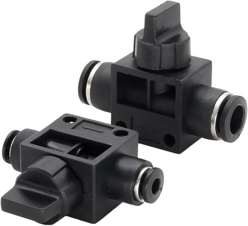 Black Pneumatic Quick Connector HVFF 4 6 8 10 12mmPU Hose Connector Manual Valve Steering Switch Manual Ball Valve(HVFF-6) in Saudi Arabia
