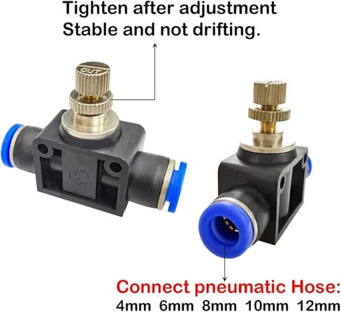 6PCS LSA Pneumatic Fittings Adjustable Flow Control Valve Speed Air Pressure Regulator Valves Throttle Quick Release Fitting(LSA6 (6PCS A Lot)) in Saudi Arabia