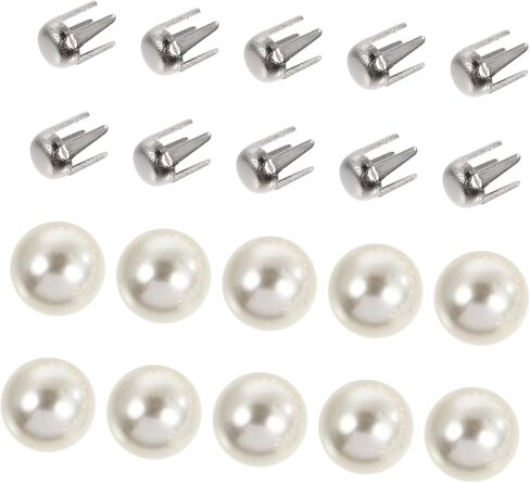 NUOBESTY 150 مجموعة من الأزرار المزخرفة ببرشام مخلب اللؤلؤ DIY زينة الملابس للحقائب والأحزمة والصنادل والإكسسوارات اليدوية in Saudi Arabia