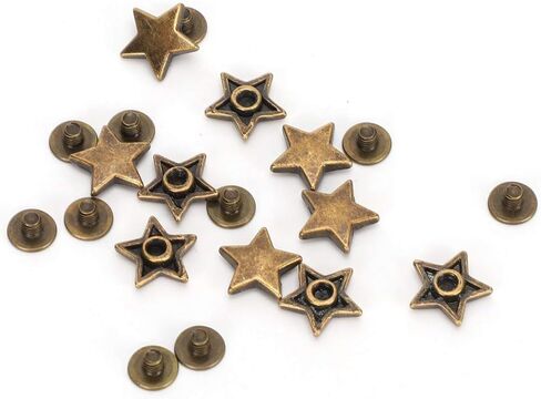 TOPINCN Belt Rivet, Star Shape Rivet 50PCs,Round Rivets,Star Studs for Clothing for DIY Clothes Shoes Purse Decoration Bronze (Gold) in Saudi Arabia