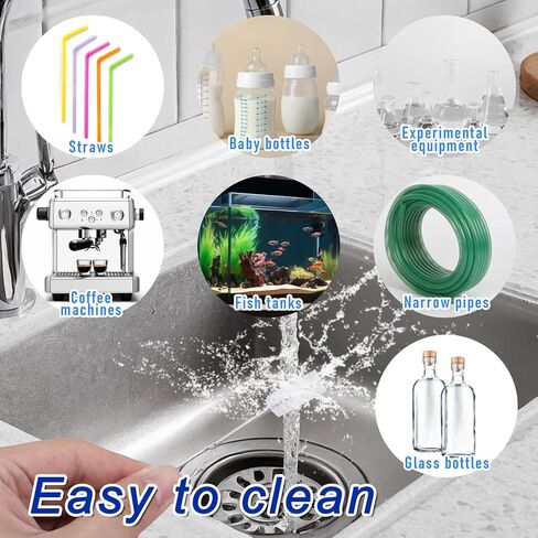 2 Pcs Long Tube Cleaner Brush, Extra Long Pipe Tube Cleaner Flexible Longs Drain Brush Bristles Drain Cleaning Brushes 55 Inch Nylon Spring Aquarium Filter Brushes for Home Kitchen Automotive in Saudi Arabia