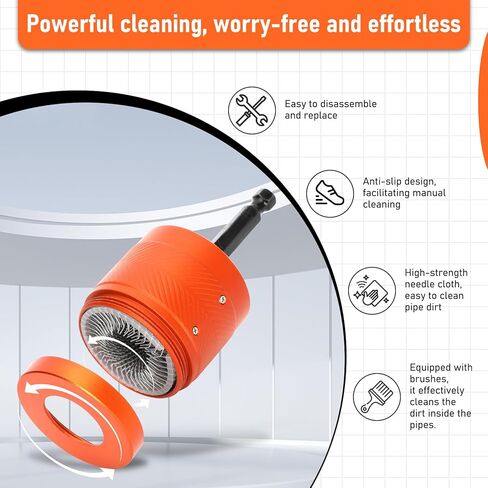 1/2" & 3/4" Metal Copper Pipe Cleaner Set, Featuring 6 Replaceable Brush Cloths and 2 Metal Pipe Cleaning Brushes,is Designed for Cleaning Rust, Stains, Paint and polishing on Copper Pipe in Kuwait