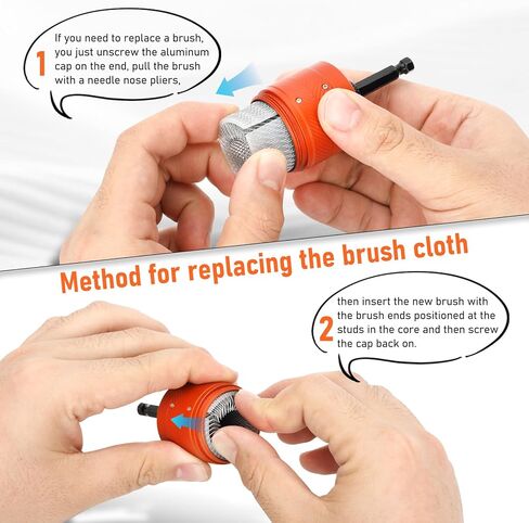 1/2" & 3/4" Metal Copper Pipe Cleaner Set, Featuring 6 Replaceable Brush Cloths and 2 Metal Pipe Cleaning Brushes,is Designed for Cleaning Rust, Stains, Paint and polishing on Copper Pipe in Kuwait