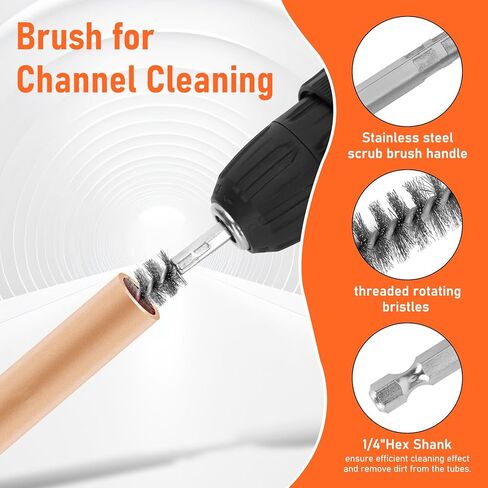 1/2" & 3/4" Metal Copper Pipe Cleaner Set, Featuring 6 Replaceable Brush Cloths and 2 Metal Pipe Cleaning Brushes,is Designed for Cleaning Rust, Stains, Paint and polishing on Copper Pipe in Kuwait