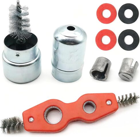 8pcs Set Battery Terminal Cleaner Kit, 4 in 1 Copper Pipe Cleaner & Battery Terminal Brush & 4pcs Fiber Washers & 2pcs Lead Shims in Kuwait