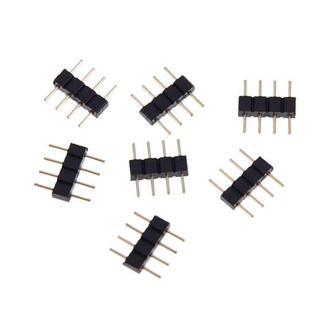 Fengpeng 10 قطعة موصل شريط LED 4 دبوس RGB صف مزدوج ذكر LED لمصباح 2835 5050 in Saudi Arabia