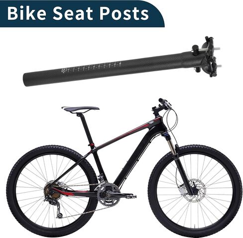 Bike Seat Posts Lightweight Bike Saddle Post Seat Tube Matte Black 1 Pcs 27.2x350mm Carbon Fiber in Saudi Arabia