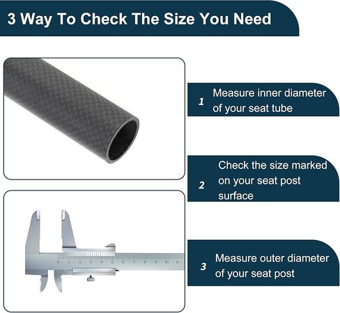 Bike Seat Posts Lightweight Bike Saddle Post Seat Tube Matte Black 1 Pcs 27.2x350mm Carbon Fiber in Saudi Arabia